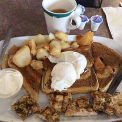 Chuckwagon - Souvlaki and eggs breakfast with rye toast and home fries. Tzatsiki and potatoes were meh but the rest was great!