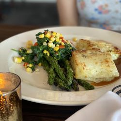 Fifth Season Restaurant - Seasonal Vegetarian: potatoes, asparagus, corn, spinach, peppers