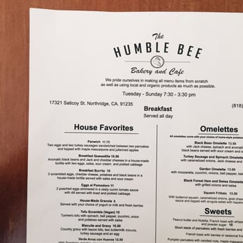 Humble Bee - Menu - Breakfast & Brunch Near Me - Northridge, California Humble Bee - Menu - Breakfast & Brunch Near Me - Northridge, California