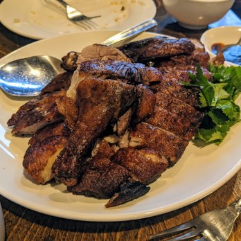 Lam's Kitchen - Crispy Duck. The skin was deliciously crispy and the fat well rendered while the meat was still tender and juicy. - Chinese Near Me - Matthews, North Carolina Lam's Kitchen - Crispy Duck. The skin was deliciously crispy and the fat well rendered while the meat was still tender and juicy. - Chinese Near Me - Matthews, North Carolina