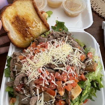 Greenhouse Cafe - Full-size Tri-Tip Salad with garlic toast :) - Sandwiches Near Me - Lancaster, California Greenhouse Cafe - Full-size Tri-Tip Salad with garlic toast :) - Sandwiches Near Me - Lancaster, California