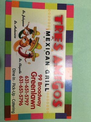 Menu photo 1 Tres Amigos Mexican Grill Greenlawn, NY