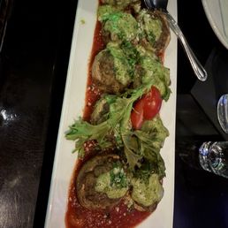 Our favorite appetizer is the stuffed mushrooms.
