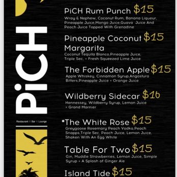 PiCH - Drinks menu - Caribbean Near Me - Brooklyn, New York