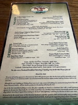 Menu photo 8 Big River Grill Stevenson, WA