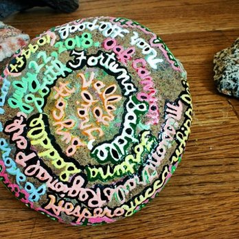 Michaels - Close-up view of top surface of round stone from Mission Trails Park in San Diego. - Arts & Crafts Near Me - San Leandro, California