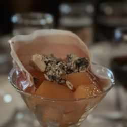 Restaurant A La Fontaine - Melon and blue cheese appetizer