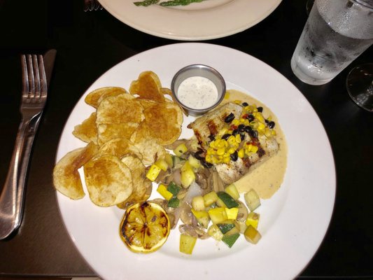 Photo of Skylines Cafe - Clayton, NC, US. I got the mahi mahi with vegetables and chips. I'd do that again sometime!