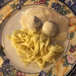 Home Away Ranch - Swedish meatballs with sinfully buttery and cheesy egg noodles.