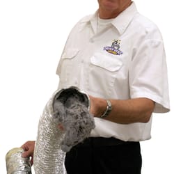 Dryer manufacturers recommend replacing foil venting with solid aluminum and having your dryer vent cleaned annually.