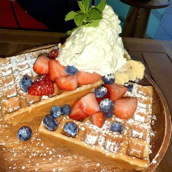 Waffle and Berry - Berries & Cream Waffle (Ice Cream hidden under whipped cream) - Waffles Near Me - Honolulu, Hawaii