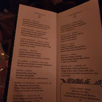 The Portrait Bar - Menu - Cocktail Bars Near Me - New York, New York The Portrait Bar - Menu - Cocktail Bars Near Me - New York, New York