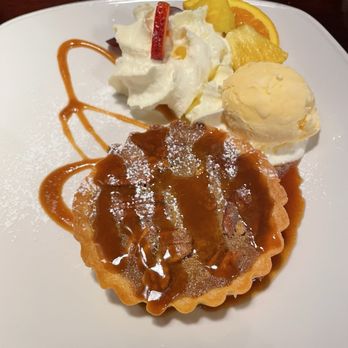 Tony's Steak and Seafood - Pecan caramel tart with vanilla ice cream. - Seafood Near Me - Auckland, AUK