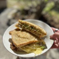Hilltop Cafe - Avocado and Grilled Onion Breakfast Sandwich