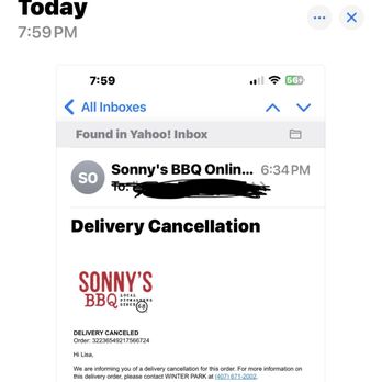 Sonny's BBQ - Sonny's new mail canceling my order - Barbeque Near Me - Orlando, Florida Sonny's BBQ - Sonny's new mail canceling my order - Barbeque Near Me - Orlando, Florida