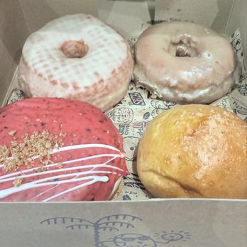 The Salty Donut - Glazed, Brown Butter + Salt, Mixed Berry Cheesecake, Terry Black's BBQ Brisket + Cheddar Kolache (Top left, top right, bottom left, br) - Donuts Near Me - Austin, Texas The Salty Donut - Glazed, Brown Butter + Salt, Mixed Berry Cheesecake, Terry Black's BBQ Brisket + Cheddar Kolache (Top left, top right, bottom left, br) - Donuts Near Me - Austin, Texas