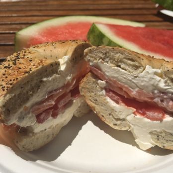 Avocado Cafe Irvine - Bagel with a ton of cream cheese... - Breakfast & Brunch Near Me - Irvine, California