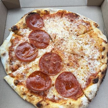 Hand Fire Pizza - Classic Cheese (12") with Pepperoni on one side. - Pizza Near Me - Jackson, Wyoming Hand Fire Pizza - Classic Cheese (12") with Pepperoni on one side. - Pizza Near Me - Jackson, Wyoming