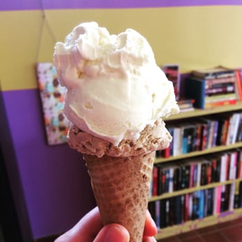 Moorenko's Ice Cream - Moka chocolate chip on the bottom and honey lavender on top. - Ice Cream & Frozen Yogurt Near Me - Silver Spring, Maryland