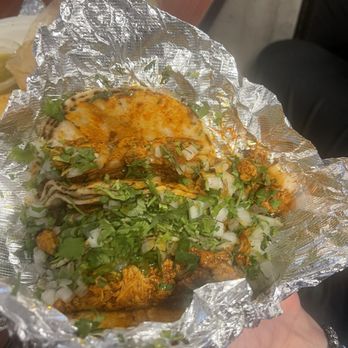 Tacos Arandas - 3 chicken tacos super messy - Tacos Near Me - Bellflower, California