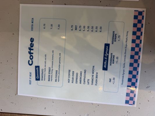 Menu photo 3 Neat Coffee Costa Mesa, CA