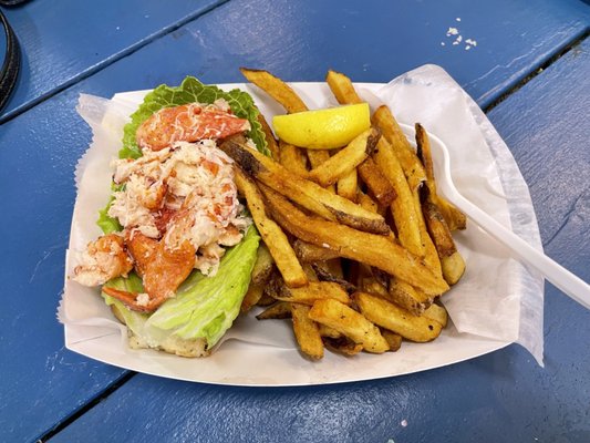 Photo of Native Cape Cod Seafood - Provincetown, MA, US. "Hot Buttered Lobster Roll" (with hand pressed fries)