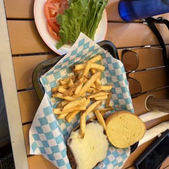 Funky Pelican - Impossible burger and fries - Seafood Near Me - Flagler Beach, Florida