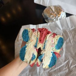 Homewood Bagel Company - Patriot with funfetti cream cheese