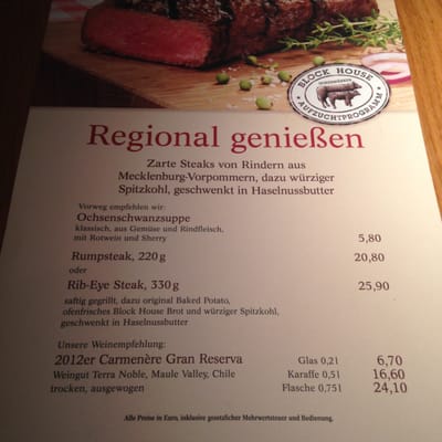 Menu photo 1 BLOCK HOUSE Wandsbek Hamburg, HH