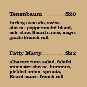 Deli Board - Menu pt 1 - Delis Near Me - San Francisco, California