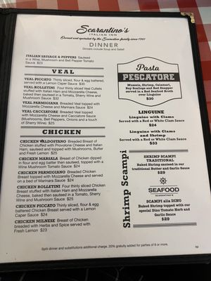 Menu photo 5 Scarantino's Italian Inn Glendale, CA