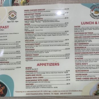 Rosi’s - Permanent menu goes into effect August 1, 2022 - Breakfast & Brunch Near Me - Garland, Texas