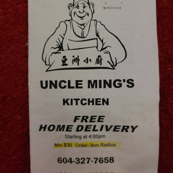 Uncle Mings Kitchen - Cover of the menu for Uncle Ming's - Chinese Near Me - Vancouver, British Columbia Uncle Mings Kitchen - Cover of the menu for Uncle Ming's - Chinese Near Me - Vancouver, British Columbia