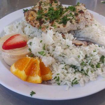 Dr Grubb's - Herbed chicken with apple aioli sauce white rice - American Near Me - Claremont, California