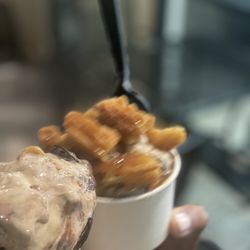 Morgan Hill Creamery - Churros and ice cream and single scoop waffle cone