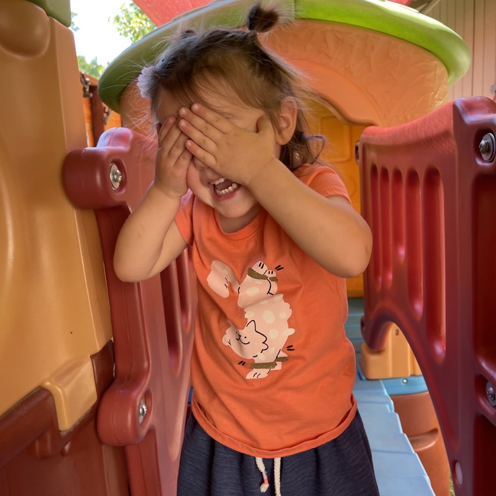 All giggles during outdoor time! All giggles during outdoor time!