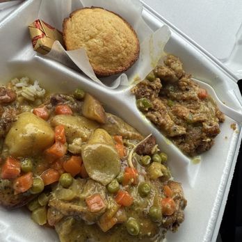Mama Carol's Soulfood - Corn bread, stuffing & jerk chicken with rice - Southern Near Me - Anchorage, Alaska Mama Carol's Soulfood - Corn bread, stuffing & jerk chicken with rice - Southern Near Me - Anchorage, Alaska