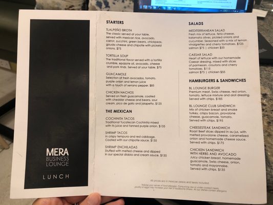 Menu photo 4 Mera Business Lounge Cancún, ROO Menu photo 4 Mera Business Lounge Cancún, ROO