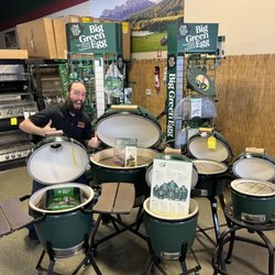 BBQ Outlets - Big green egg display with Greg