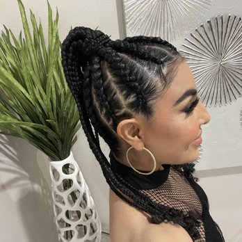 Favor Braiding - Cornrow ponytail. Perfection - Hair Stylists Near Me