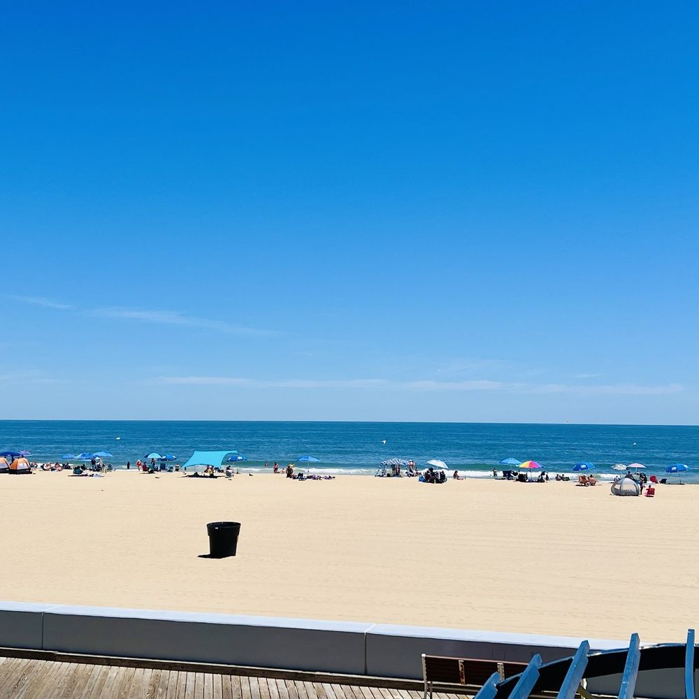 Ocean city beach boardwalk front view Ocean city beach boardwalk front view