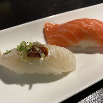 Sushi Shunka - Halibut (left) - Sushi Bars Near Me - Costa Mesa, California Sushi Shunka - Halibut (left) - Sushi Bars Near Me - Costa Mesa, California