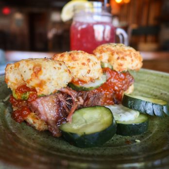 Hunter’s Kitchen & Bar - cheddar biscuit brisket sliders. Legendary! - Bars Near Me - Boston, Massachusetts Hunter’s Kitchen & Bar - cheddar biscuit brisket sliders. Legendary! - Bars Near Me - Boston, Massachusetts