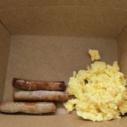 SFGH Cafeteria - Sausage and scrambled eggs, Total of 3.85$