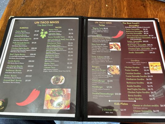 Menu photo 3 Un Taco Mass 2 Taylor, TX
