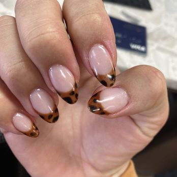 AT Nails & Spa - Can't even believe how good they turned out. Tortoise or leopard tips. - Waxing Near Me - Cedar Park, Texas