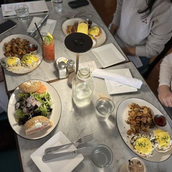 Sonsie - Eggs Benedict with Crab x2, Eggs Benedict with Salmon, Smoked Salmon Bagel - New American Near Me - Boston, Massachusetts Sonsie - Eggs Benedict with Crab x2, Eggs Benedict with Salmon, Smoked Salmon Bagel - New American Near Me - Boston, Massachusetts