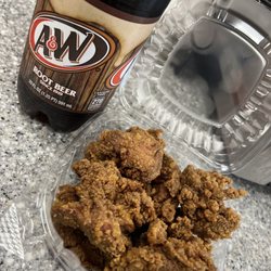 Hucks - Fresh hot fried chicken livers better than KFC and add an old fashioned A&W root beer!!!