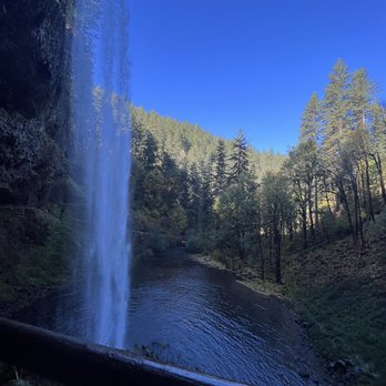 Silver Falls State Park - Behind one of the falls - Hiking Near Me - Sublimity, Oregon Silver Falls State Park - Behind one of the falls - Hiking Near Me - Sublimity, Oregon