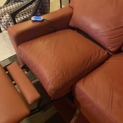 Joe's Furniture Services - Extended remote on our leather couch!